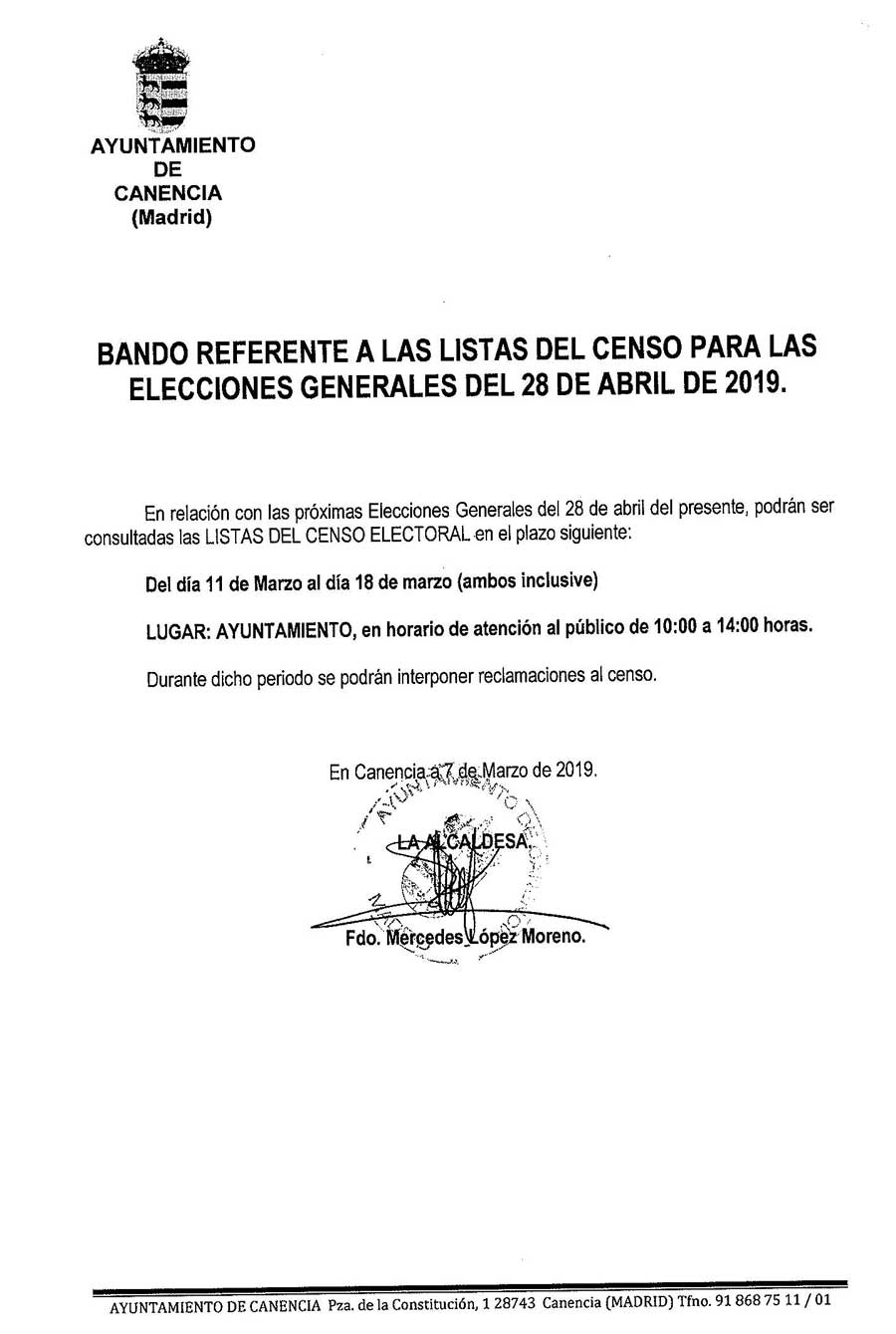 Bando Elecciones 2019