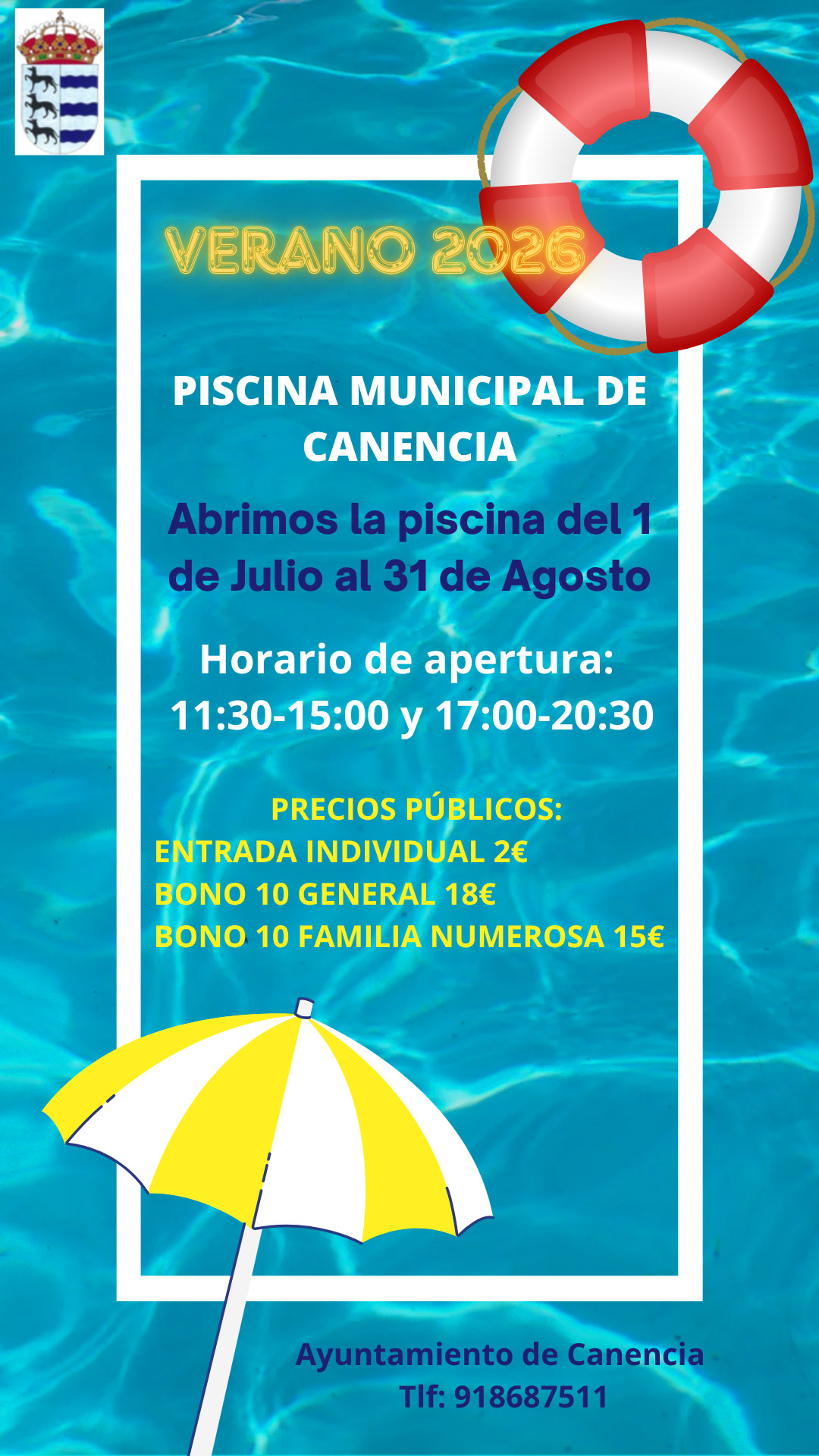 cartel verano piscina