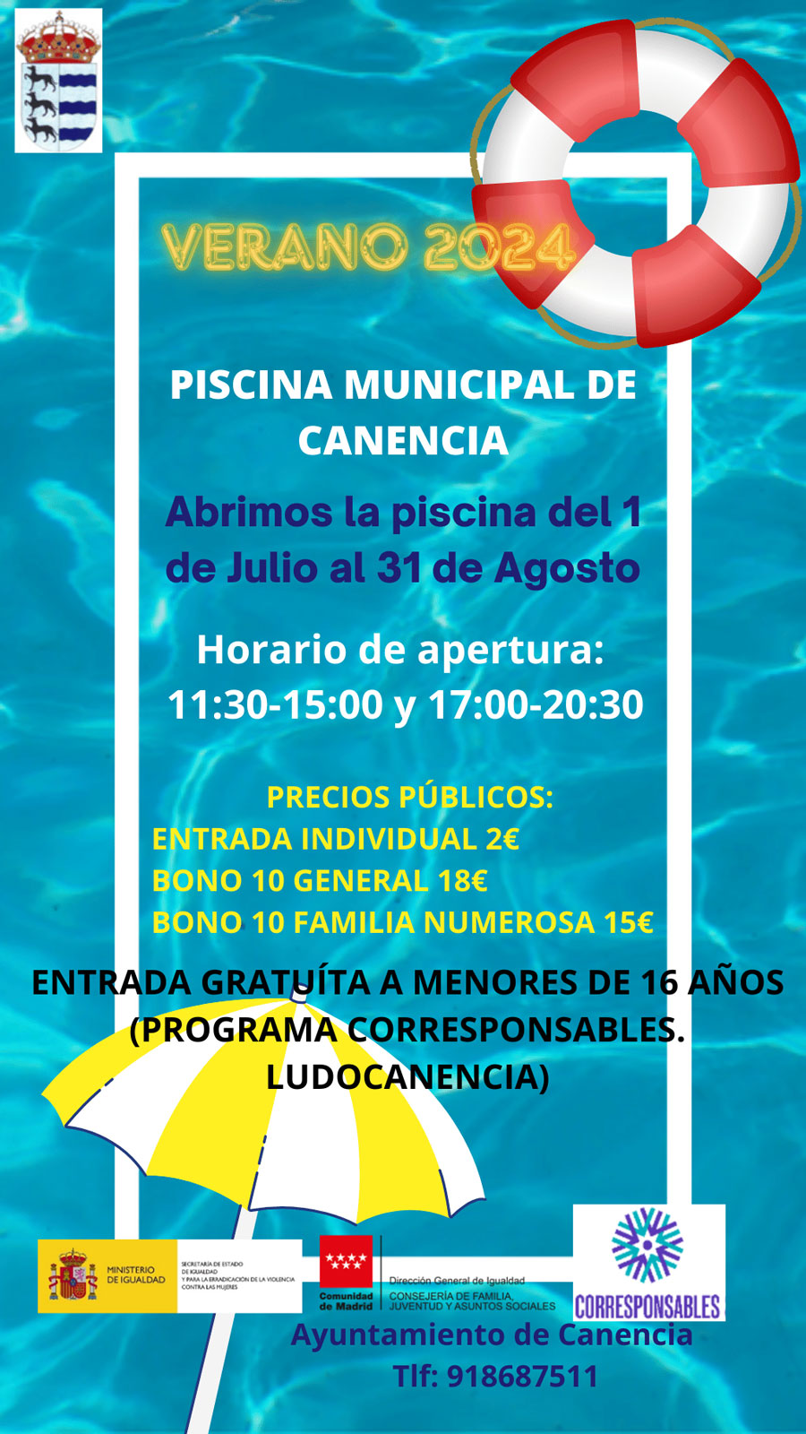 cartel verano piscina