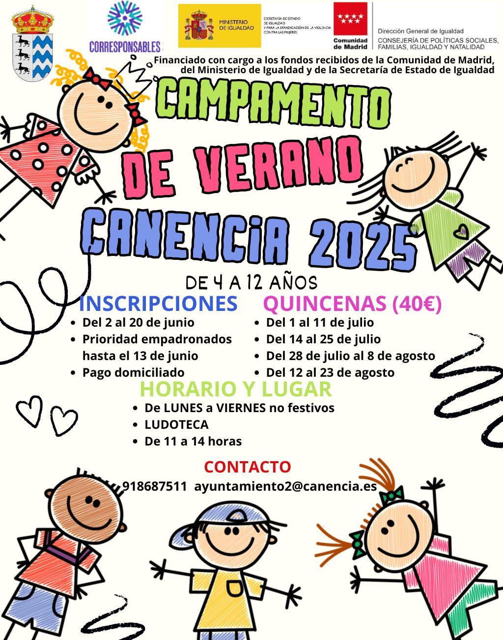 Cartel campamento de verano 2025