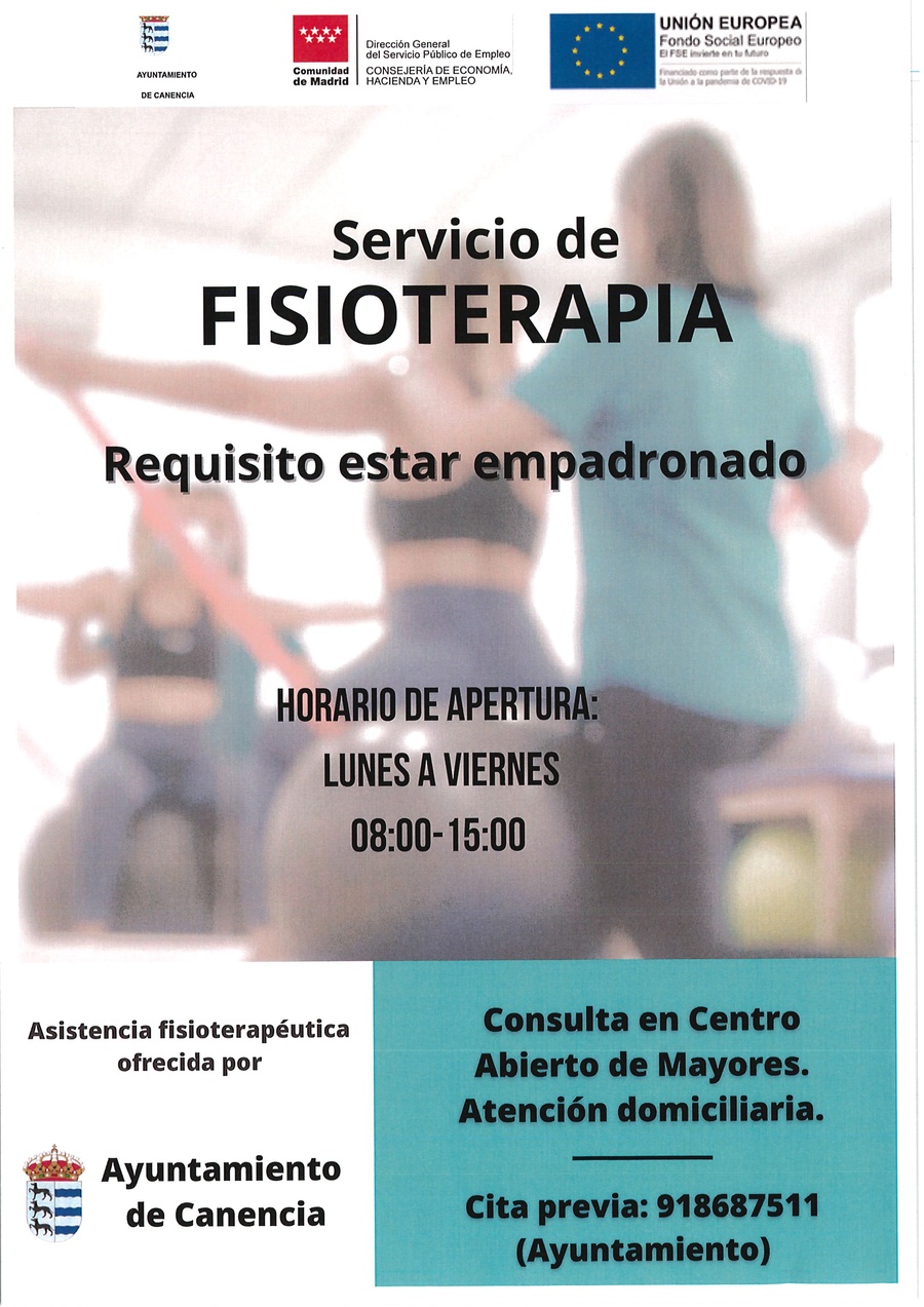 Servicio de fisioterapia Canencia 2024